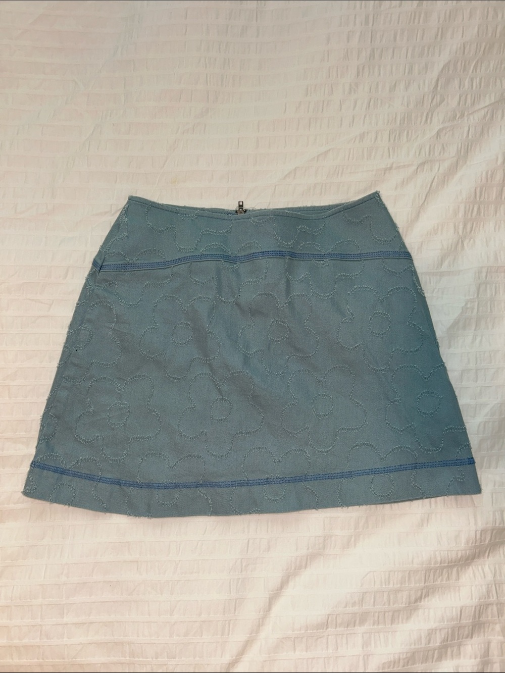 Urban Outfitters Blue Embroidered A-Line Women's Skirt